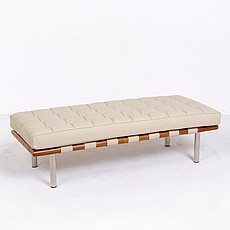 Show product details for Exhibition 2-Seat Bench - Parchment Leather
