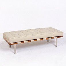 Exhibition 2-Seat Bench - Parchment Leather