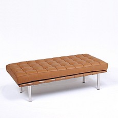 Show product details for Exhibition 2-Seat Bench - Autumn Tan Leather
