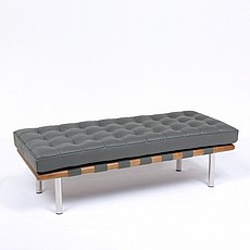 Show product details for Exhibition 2-Seat Bench - Charcoal Gray Leather