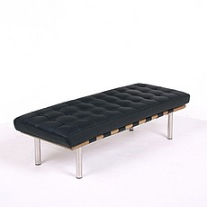 Show product details for Exhibition 2-Seat Bench - Standard Black Leather