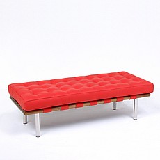 Show product details for Exhibition 2-Seat Bench - Standard Red Leather
