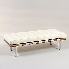 Exhibition 2-Seat Bench - Alpine White Leather