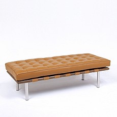 Show product details for Exhibition 2-Seat Bench - Terra Brown Leather