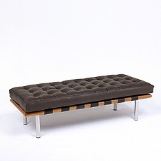 Exhibition 2-Seat Bench - Espresso Brown Leather