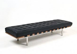 Show product details for Exhibition 3-Seat Bench - Standard Black Leather