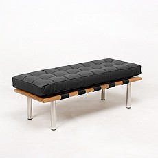 Exhibition Narrow Bench - Standard Black Leather
