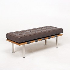 Exhibition Narrow Bench - Java Brown Leather