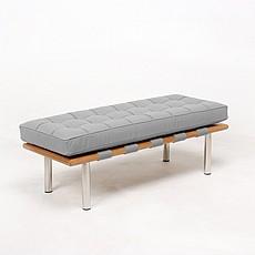 Exhibition Narrow Bench - Nimbus Gray Leather