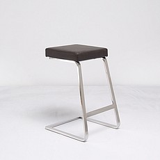 Show product details for Exhibition Counter Height Bar Stool - Java Brown Leather