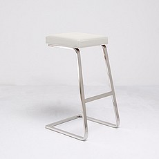 Four Seasons Bar Stool - Polar White Leather