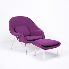 Womb Chair with Ottoman - Plum Purple Fabric