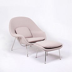 Womb Chair with Ottoman - Putty Tan Fabric