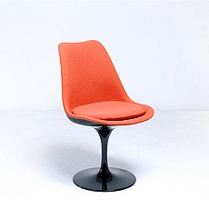 Show product details for Saarinen Style: Tulip Side Chair - Black Shell - Fully Upholstered