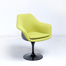 Show product details for Saarinen Style: Tulip Arm Chair - Black Shell - Fully Upholstered