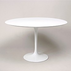 Tulip Dining Table Round - White Fiberglass - 48 Inch Diameter