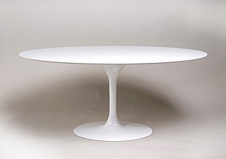 Show product details for Eero Saarinen Style: Tulip Dining Table 67 Inch Wide Oval - Quartz Top