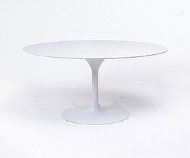 Tulip Dining Table 60 Inch Oval - Solid White Quartz