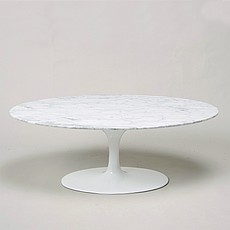 Tulip Coffee Table Oval - Carrara Marble