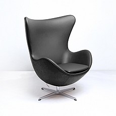 Egg Chair - Premium Black Leather