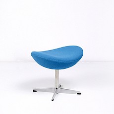 Show product details for Jacobsen Egg Ottoman - Aegean Blue