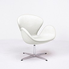Show product details for Swan Chair - Alpine White Leather