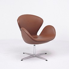 Show product details for Swan Chair - Saddle Brown Leather