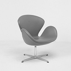 Swan Chair - Cloud Gray Leather