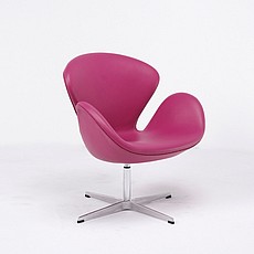 Show product details for Swan Chair - Burgundy Leather