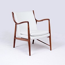 Show product details for Chair 45 - Porcelain White Leather