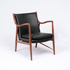 Show product details for Chair 45 - Premium Black Leather