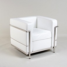 Show product details for Petite Club Chair - Arctic White Leather