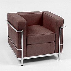 Show product details for Petite Club Chair - Java Brown Leather