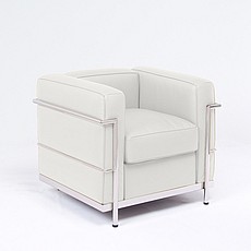 Petite Club Chair - Porcelain White Leather