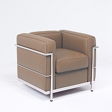 Petite Club Chair - Taupe Leather