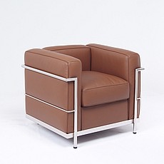 Petite Club Chair - Saddle Brown Leather