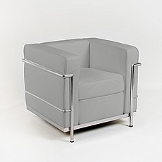 Show product details for Petite Club Chair - Nimbus Gray Leather
