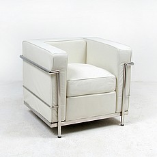 Show product details for Petite Club Chair - Polar White Leather
