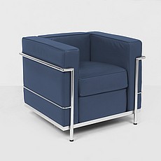 Web Special: Petite Club Chair - Navy Blue Leather