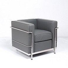 Web Special: Petite Club Chair - Cloud Gray Leather