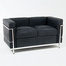 Show product details for Petite Loveseat - Black Leather