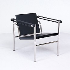 Show product details for Basculant Chair - Premium Black Leather
