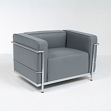 Show product details for Grande Lounge Chair - Charcoal Gray Leather