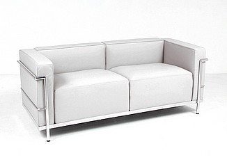 Show product details for Grande Loveseat - Arctic White Leather
