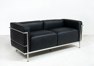 Grande Loveseat - Standard Black Leather