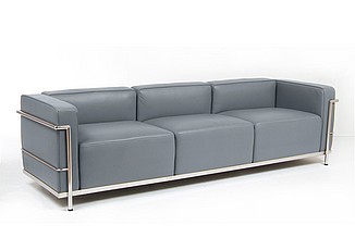 Grande Sofa - Charcoal Gray Leather