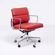 Soft Pad Office Chair - Mid Back - Premium Red Leather