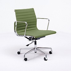 Show product details for Thin-Pad Office Chair - Mid Back - Forest Green Leather