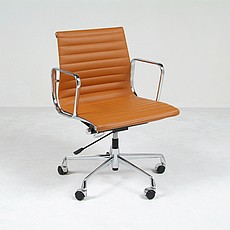 Thin Pad Office Chair (Mid Back) - Golden Tan Leather