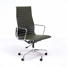 Show product details for Thin-Pad Office Chair - High Back - Premium Black Leather